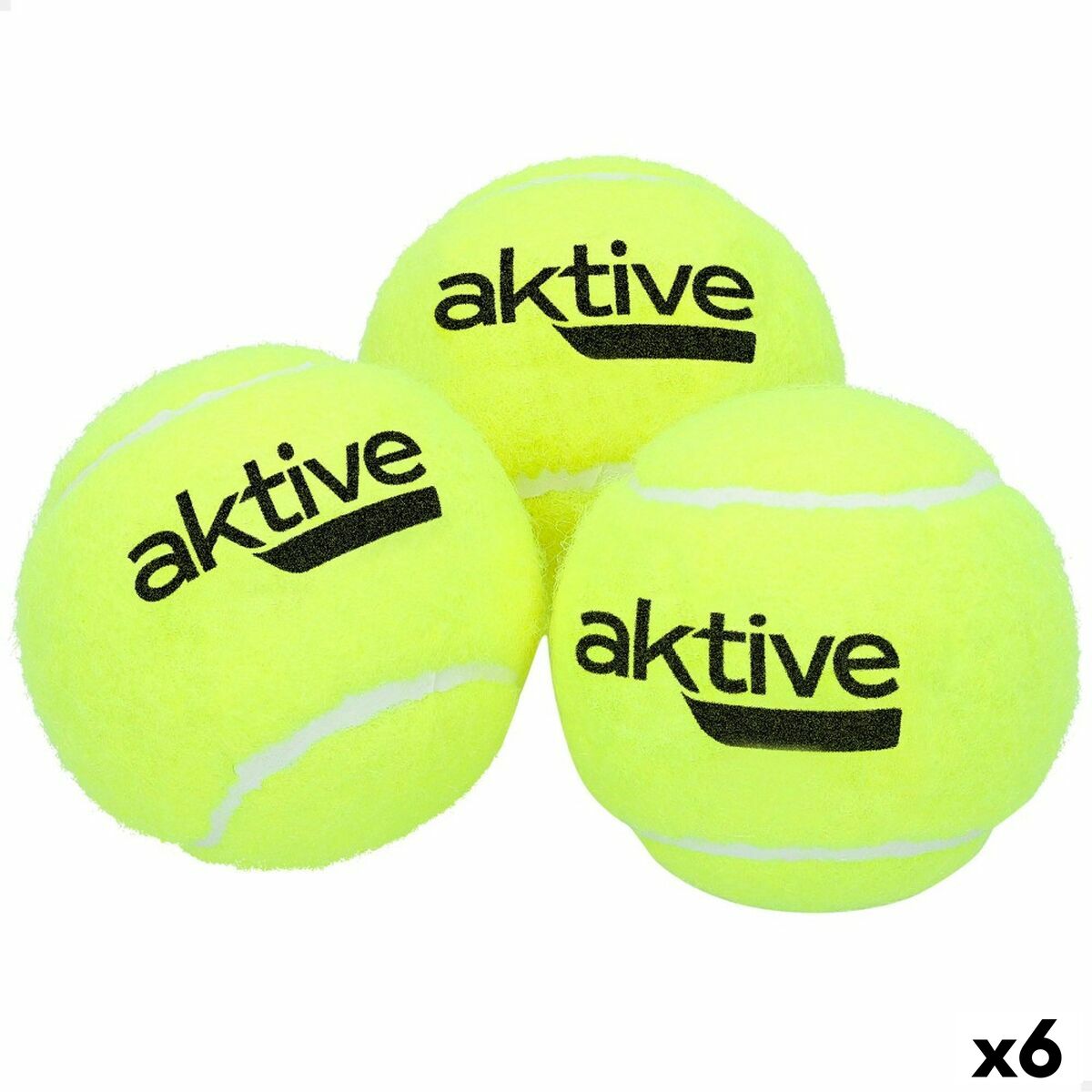 Padelbollar Aktive 3 Delar Gul 6 antal