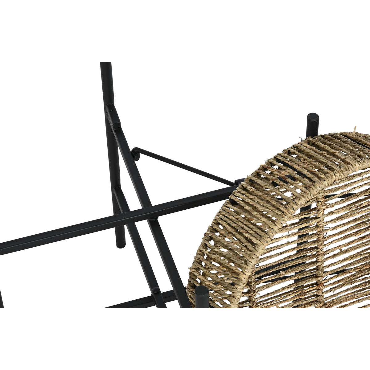 2-bordsset Home ESPRIT Svart Naturell Metall 49 x 49 x 44 cm - 2
