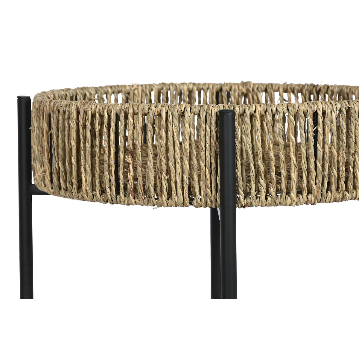 2-bordsset Home ESPRIT Svart Naturell Metall 49 x 49 x 44 cm - 3