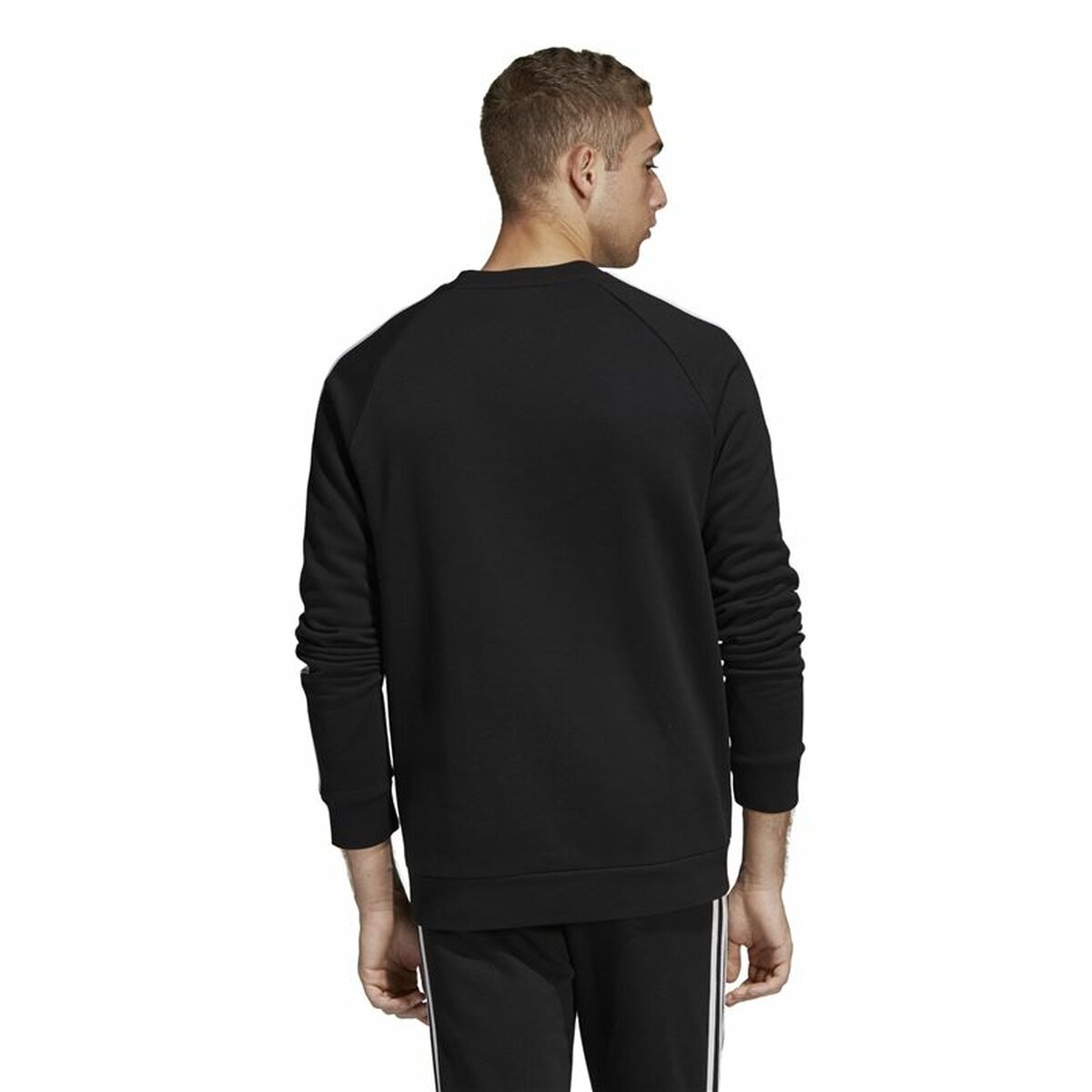 Tröja utan huva Herr Adidas 3 Stripes Svart - 3