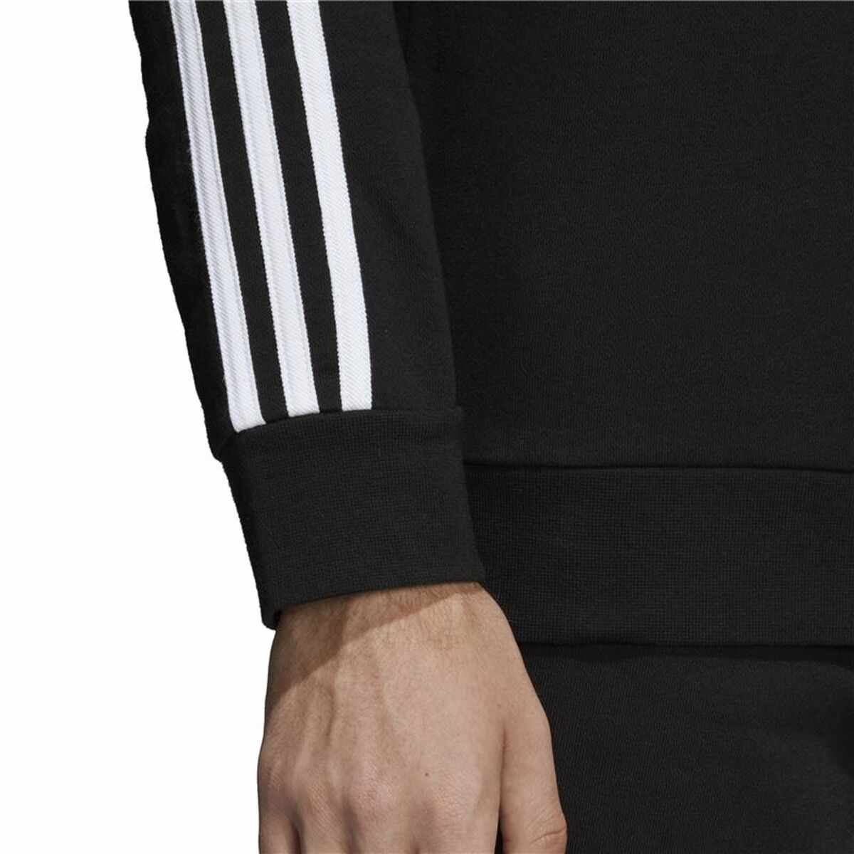 Tröja utan huva Herr Adidas 3 Stripes Svart - 6