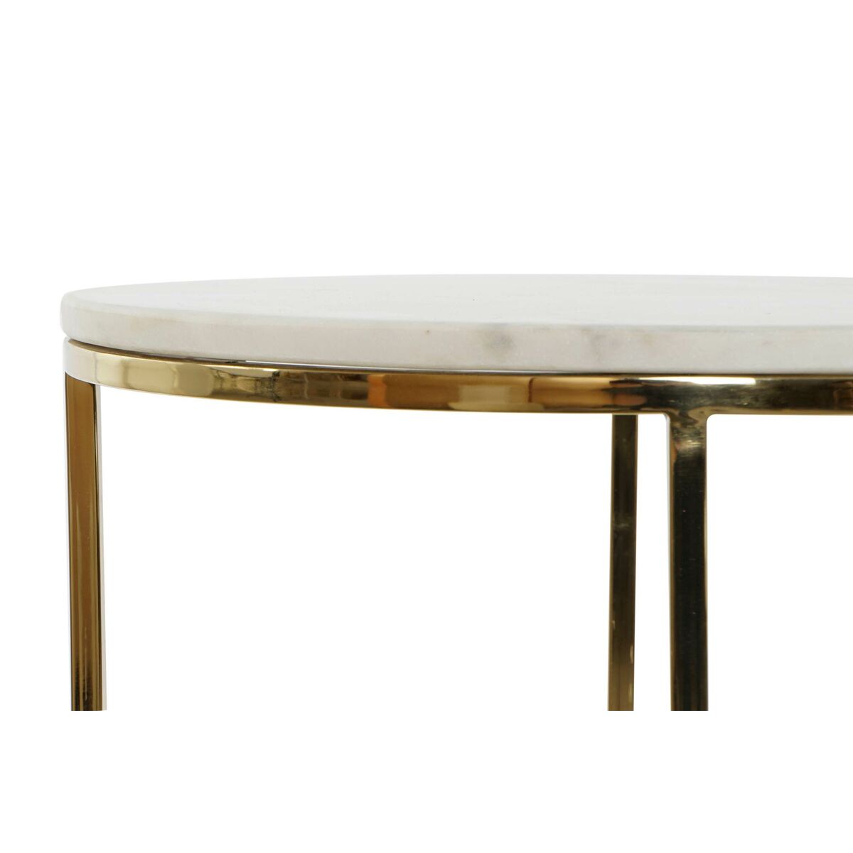2-bordsset DKD Home Decor Vit Gyllene Aluminium Marmor 46 x 46 x 58 cm - 3