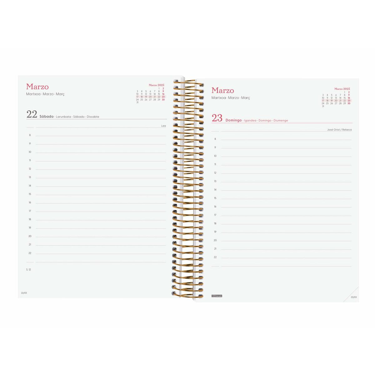 Dagbok Finocam DESIGN COLLECTION A5 15,5 x 21,2 cm 2025 Blommig - 5