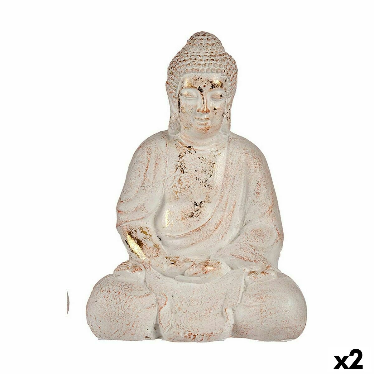 Dekorativ Trädgårdsfigur Ibergarden Polyresin Buddha 22,5 x 41,5 x 29,5 cm (2 antal)