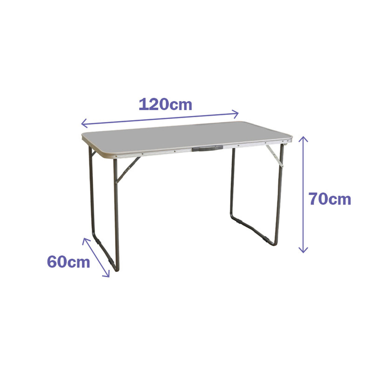 Marbueno hopfällbart bord i blandade färger för camping och strand 120X60X70 cm 10030 - 3