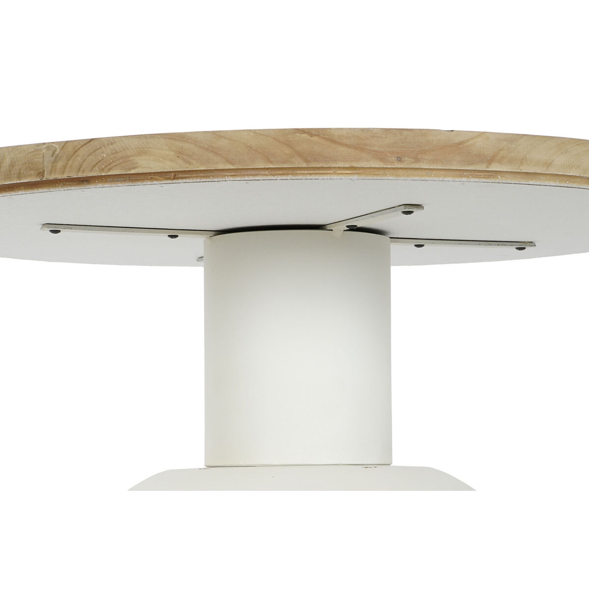 Sidobord DKD Home Decor Vit Naturell Metall Gran 61,5 x 61,5 x 51 cm - 2
