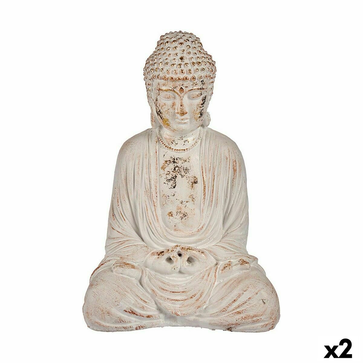 Dekorativ Trädgårdsfigur Ibergarden Polyresin Buddha 22,5 x 40,5 x 27 cm (2 antal)