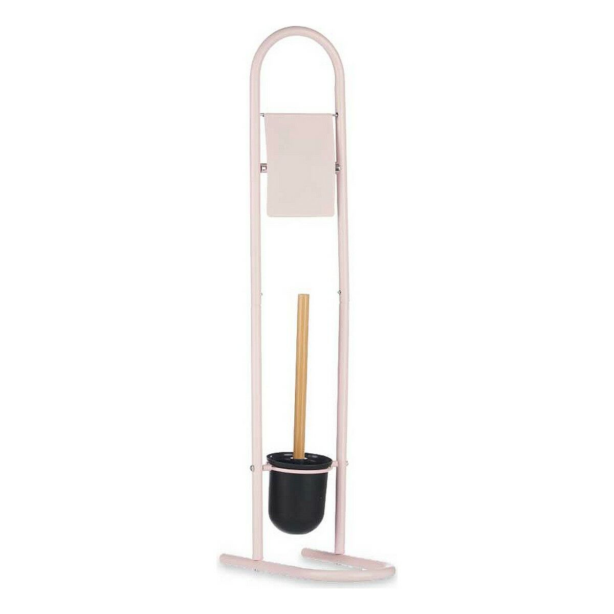 Toalettpappershållare med toalettborste 16 x 28,5 x 80,8 cm Rosa Metall Plast Bambu (4 antal) - 5