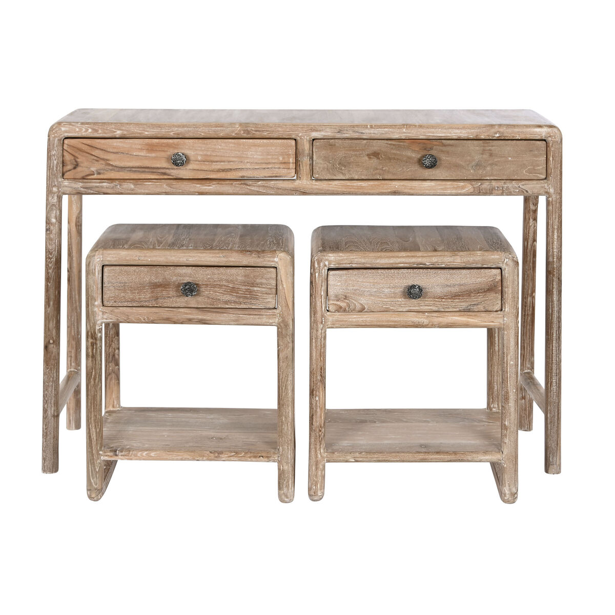 Console Home ESPRIT Teak Återvunnet Trä 121 x 35 x 88 cm (3 Delar) - 4