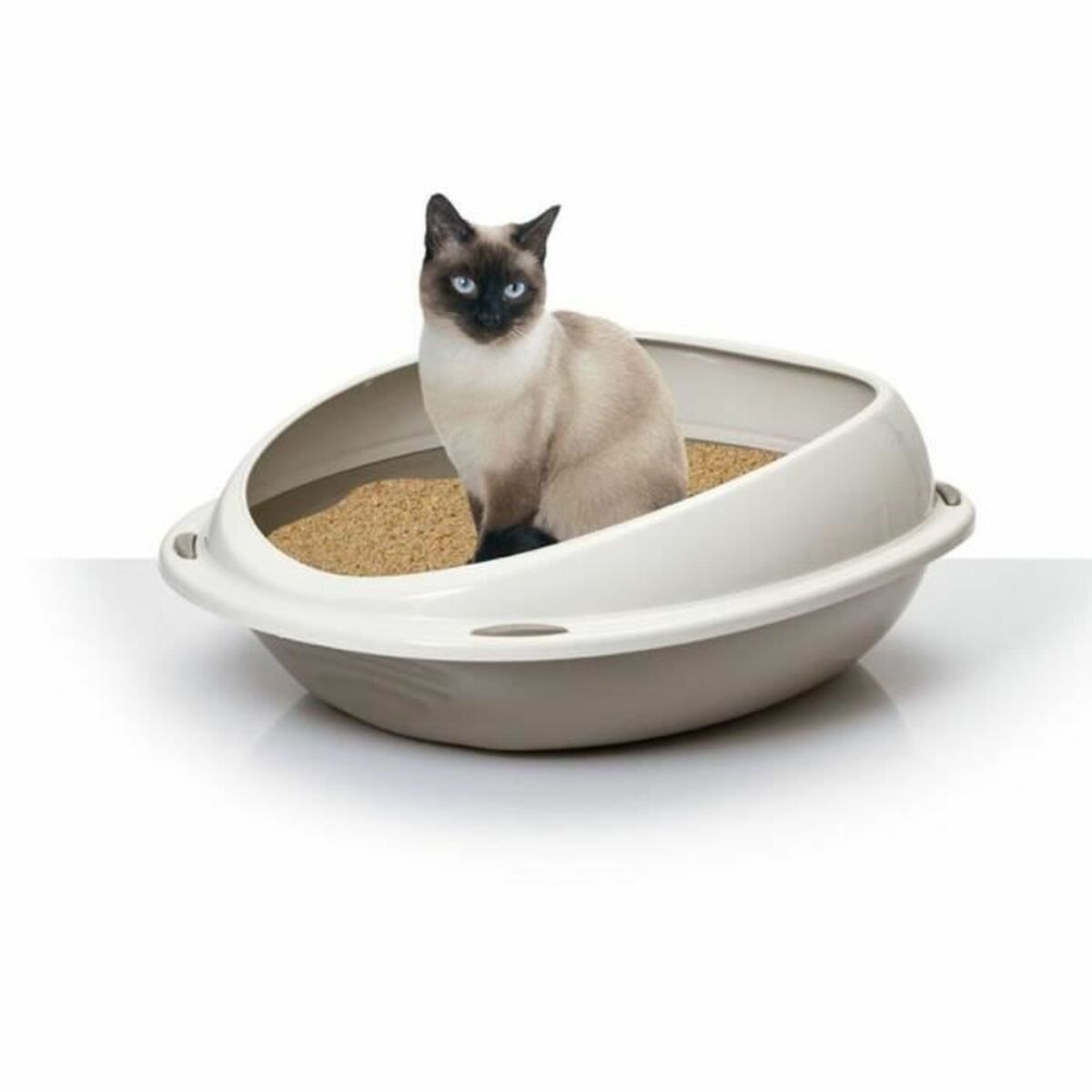 Kattlåda Aimé 45 x 36 x 15,5 cm Beige Beige-brun (taupe) Plast - 2