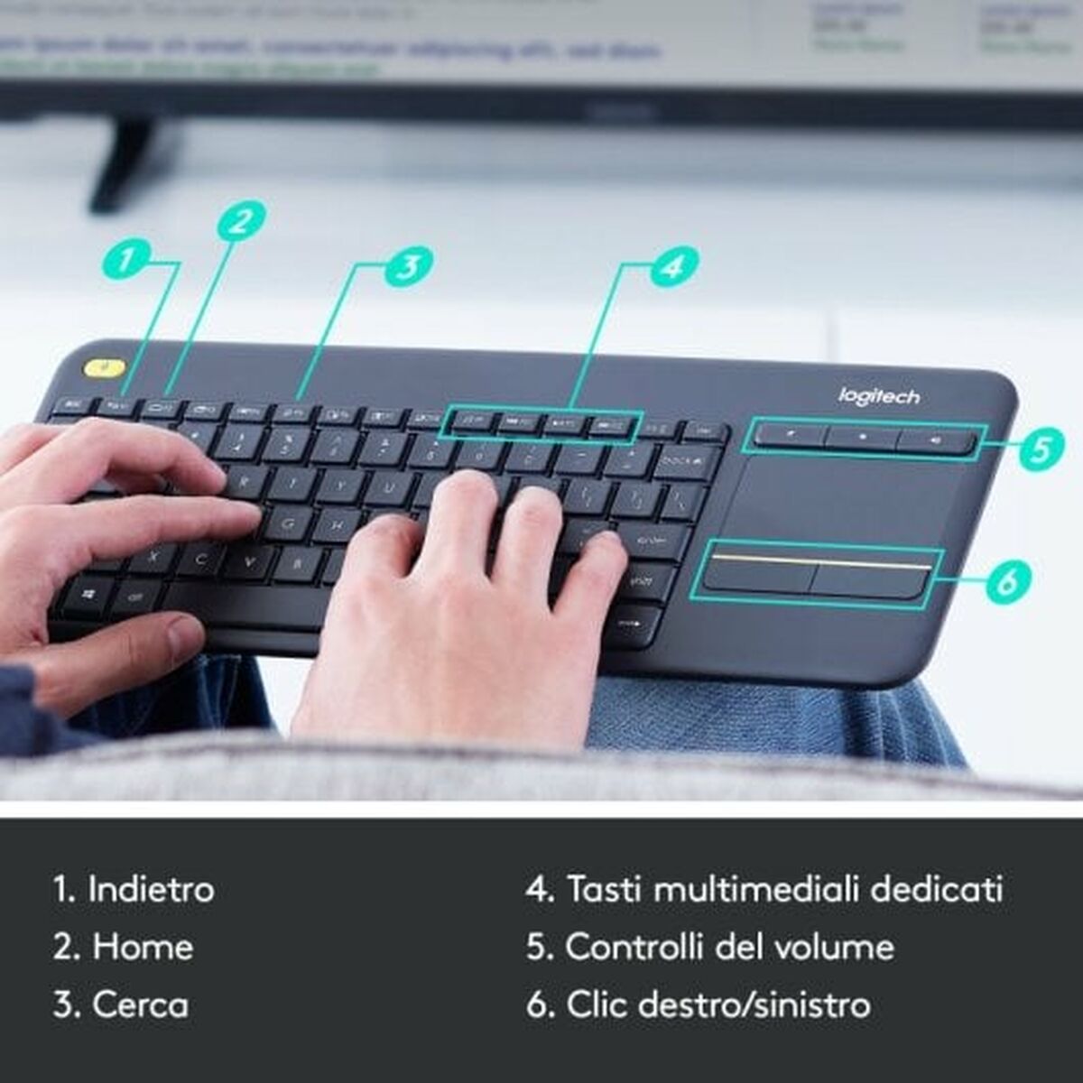 Tangentbord Logitech 920-007135 Grå QWERTY - 3