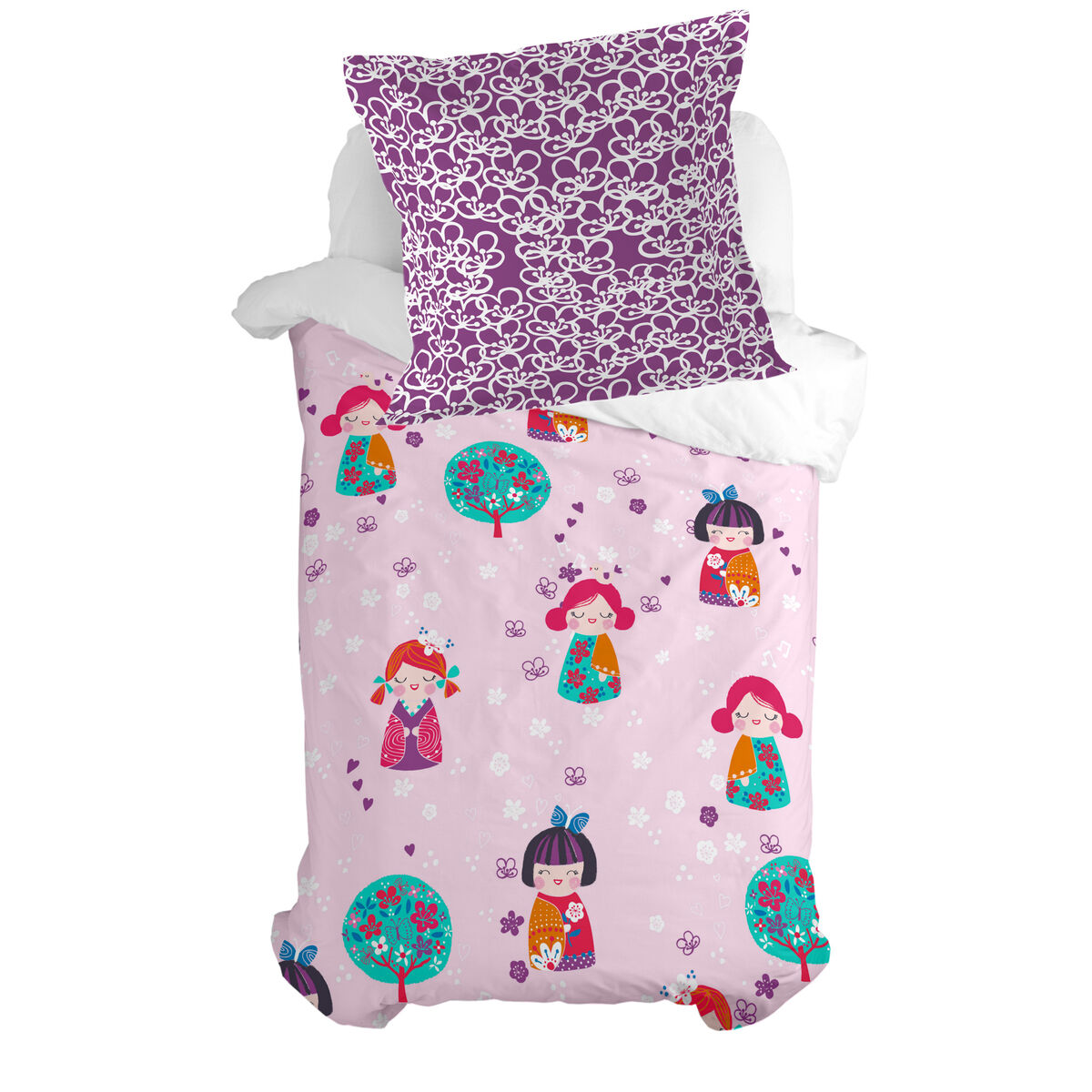 Örngott HappyFriday Moshi Moshi Cherry Blossom Multicolour 80 x 80 cm - 4