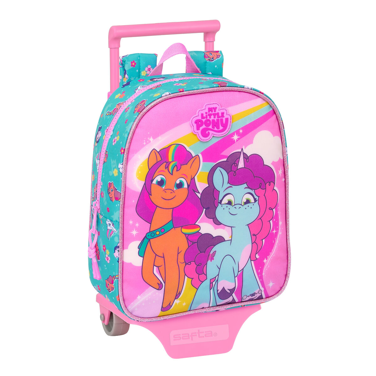 Skolväska med hjul My Little Pony Magic Rosa Turkos 22 x 27 x 10 cm