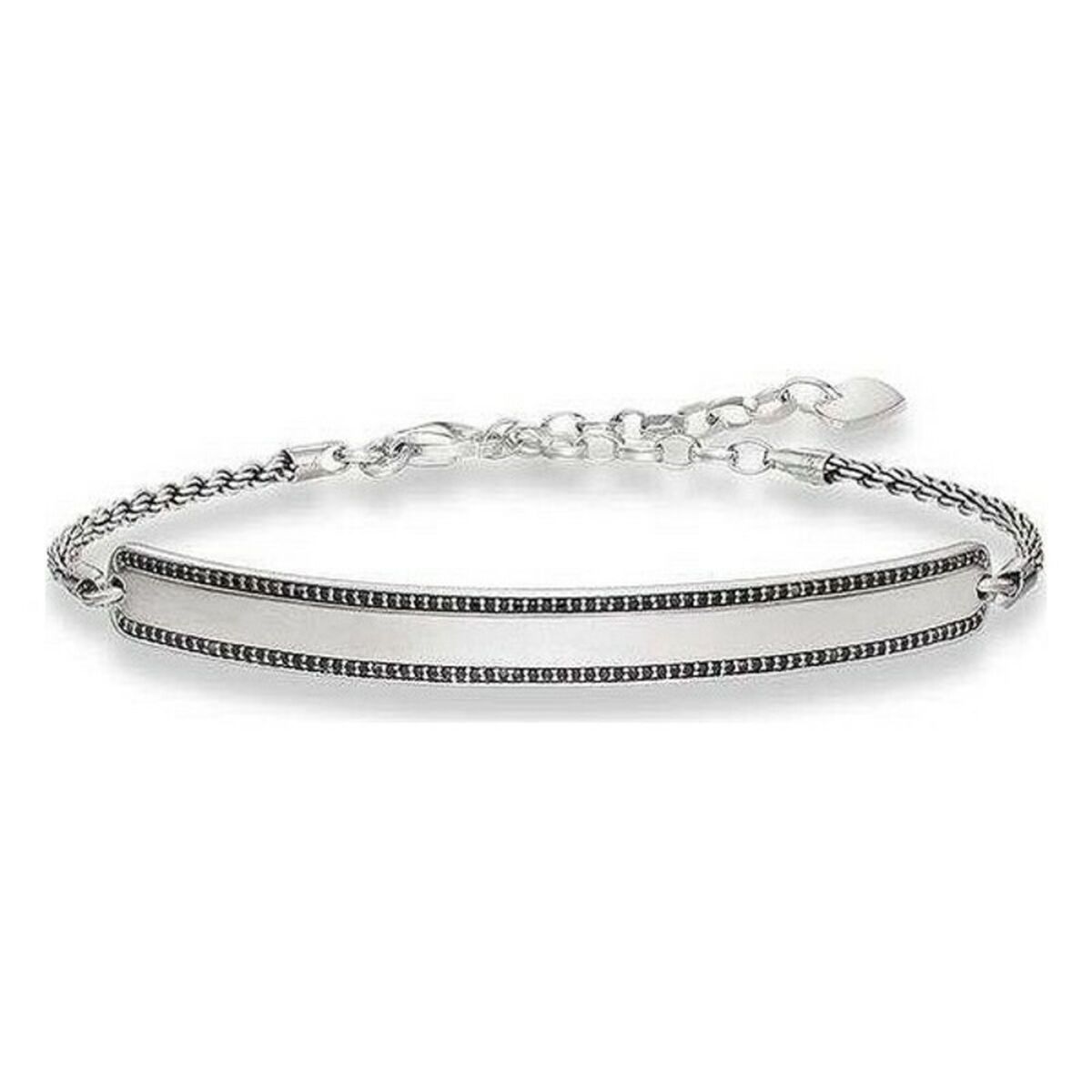 Unisexarmband Thomas Sabo LBA0009-643-11 Silvrig Svart 19 cm 15-18 cm - 2