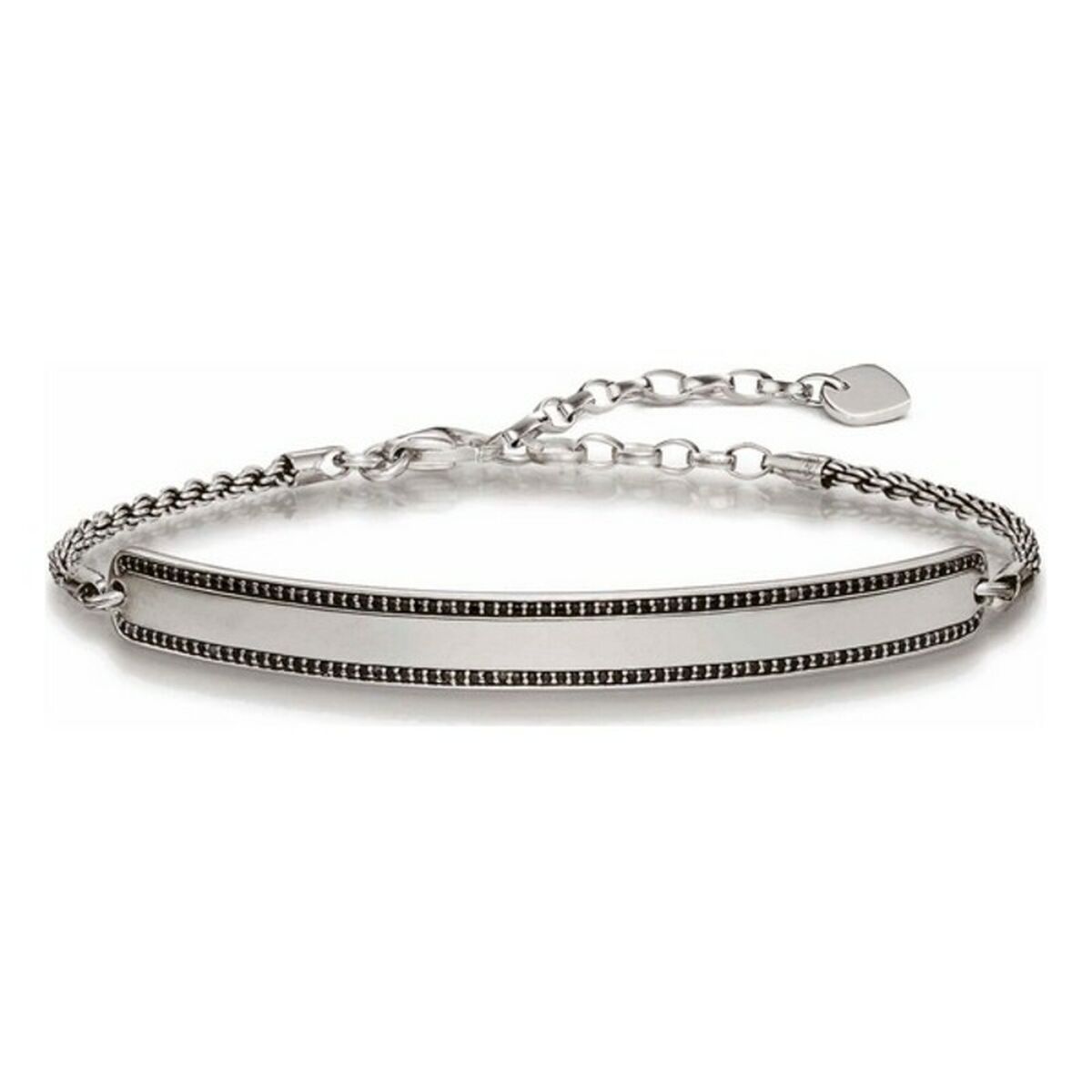 Unisexarmband Thomas Sabo LBA0009-643-11 Silvrig Svart 19 cm 15-18 cm