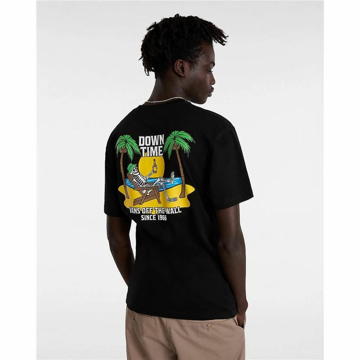 T-shirt med kortärm Herr Vans Down Time Svart - 5