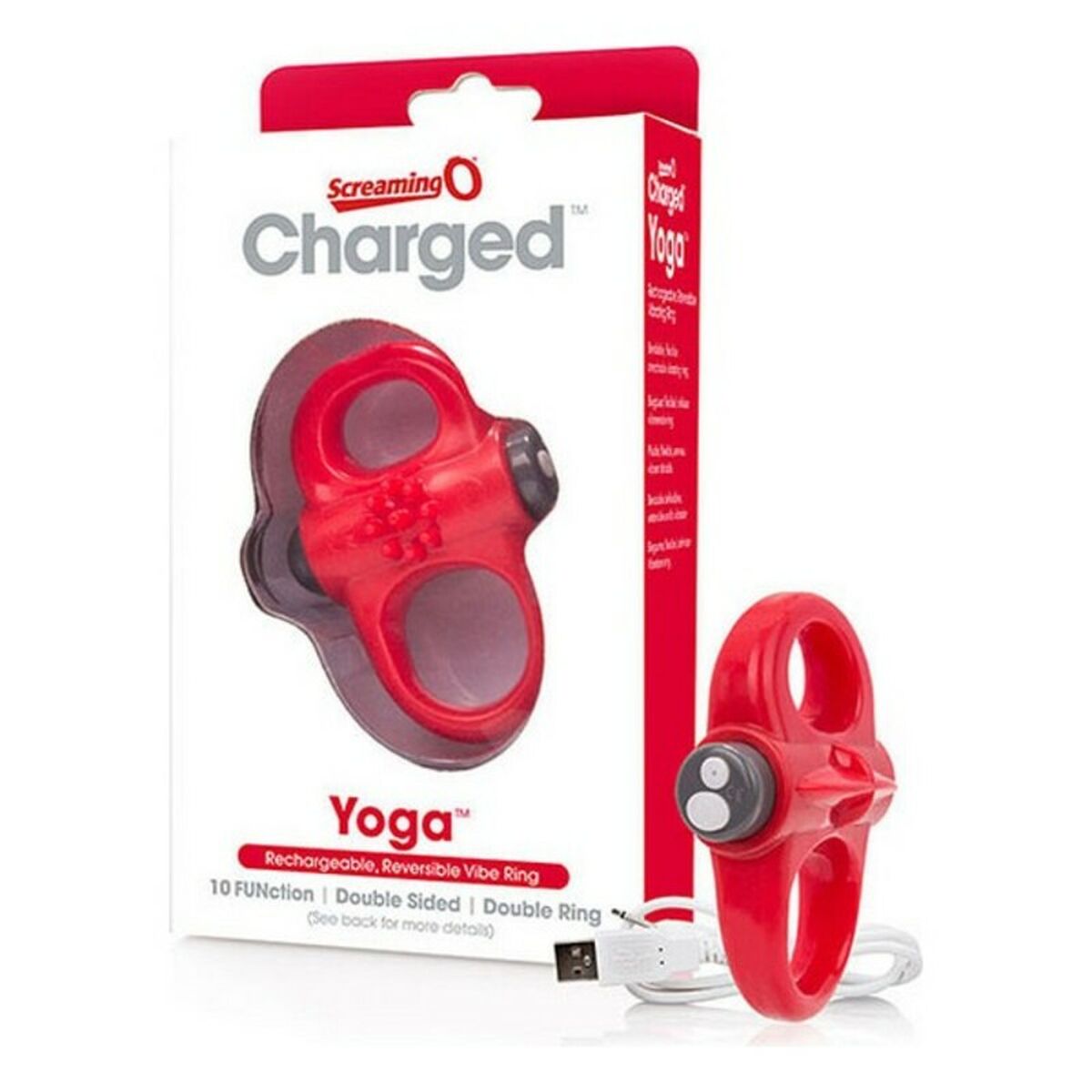 Vibrerande Penisring The Screaming O Charged Yoga Röd - 5