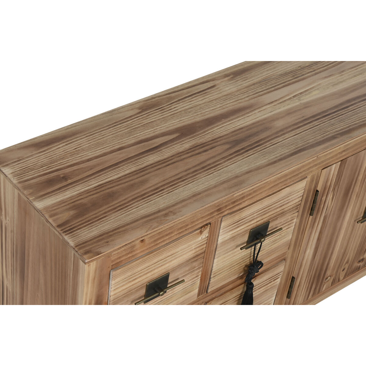 TV-möbler Home ESPRIT Svart Naturell Gran Trä MDF 130 x 24 x 51 cm - 5