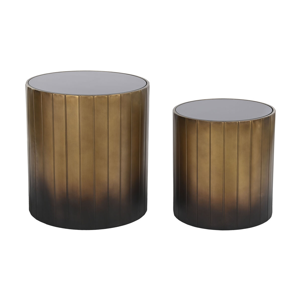 2-bordsset DKD Home Decor Svart Gyllene 51 x 51 x 55 cm
