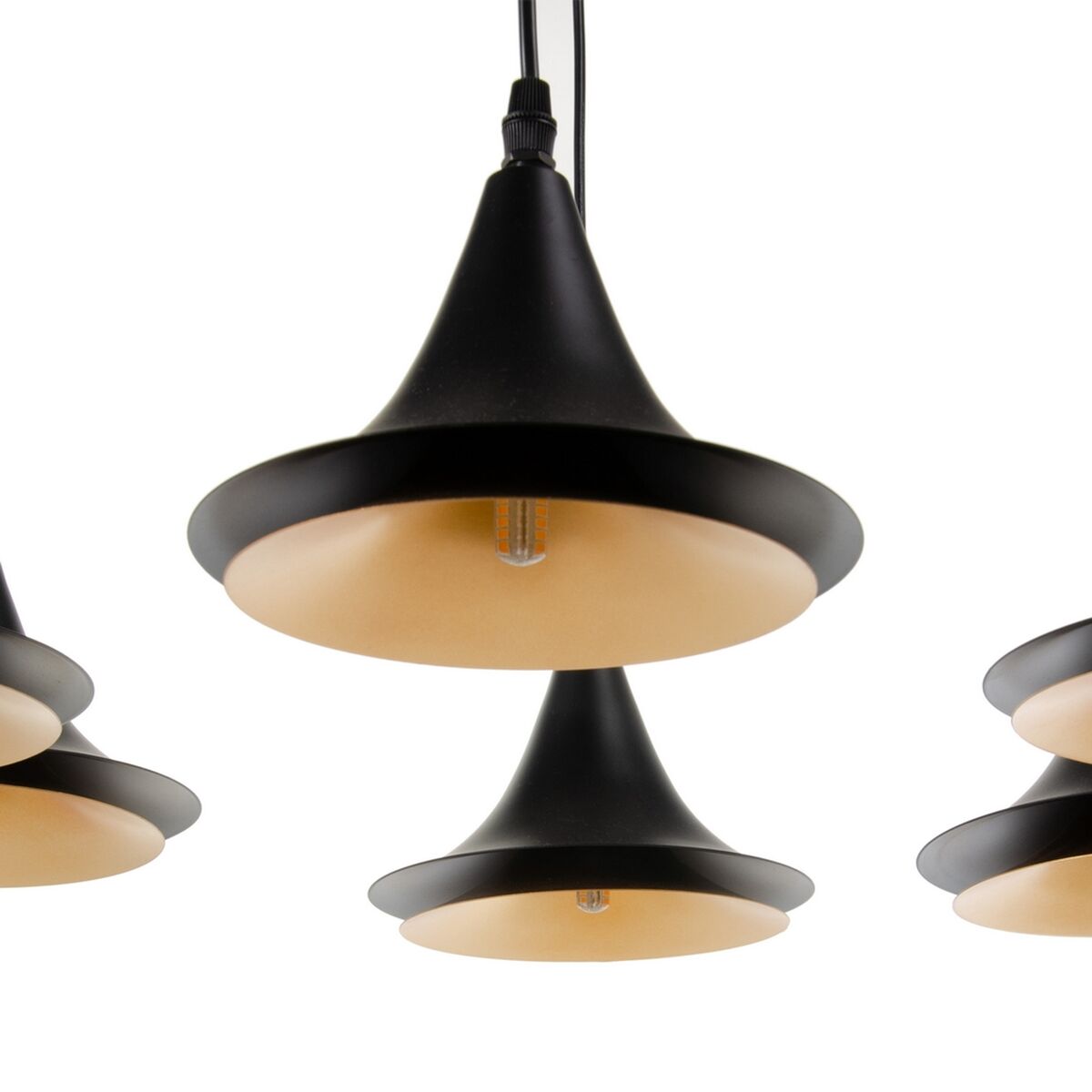 Taklampa 51,5 x 51,5 x 100 cm Svart Gyllene Metall Ø 18,5 cm - 3