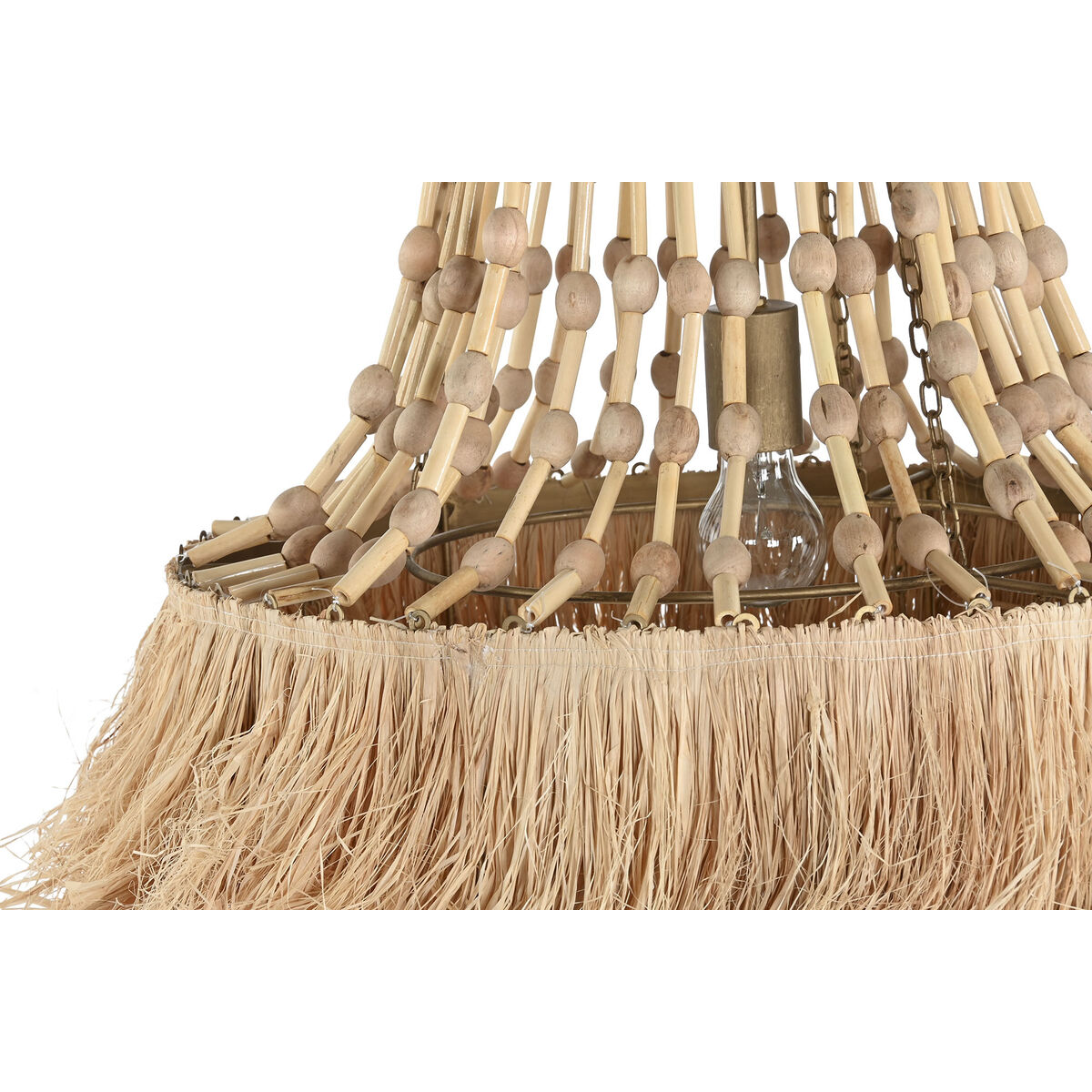 Taklampa Home ESPRIT Naturell Jute Metall 50 W 50,5 x 50,5 x 148 cm - 2