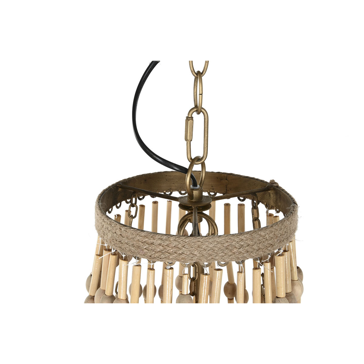 Taklampa Home ESPRIT Naturell Jute Metall 50 W 50,5 x 50,5 x 148 cm - 3