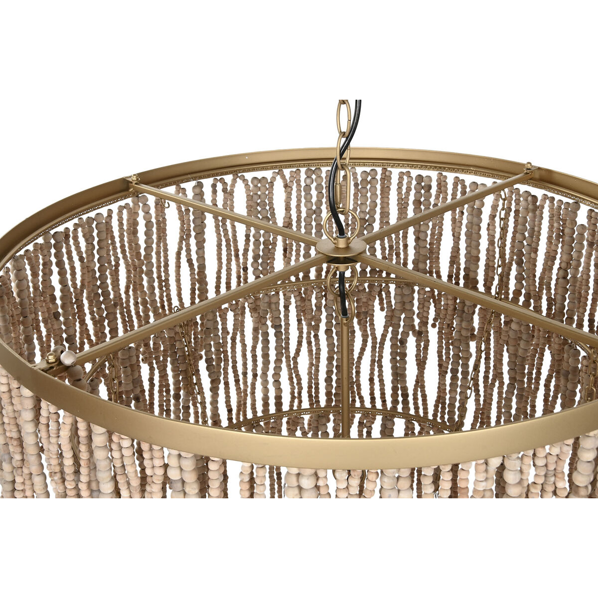 Taklampa Home ESPRIT Gyllene Naturell Trä Metall 70 x 70 x 157 cm - 5