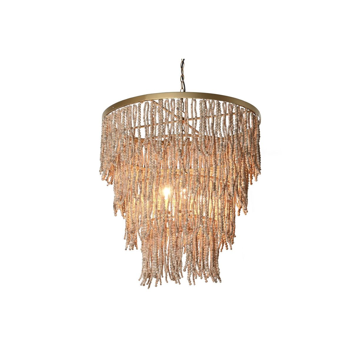 Taklampa Home ESPRIT Gyllene Naturell Trä Metall 70 x 70 x 157 cm - 8