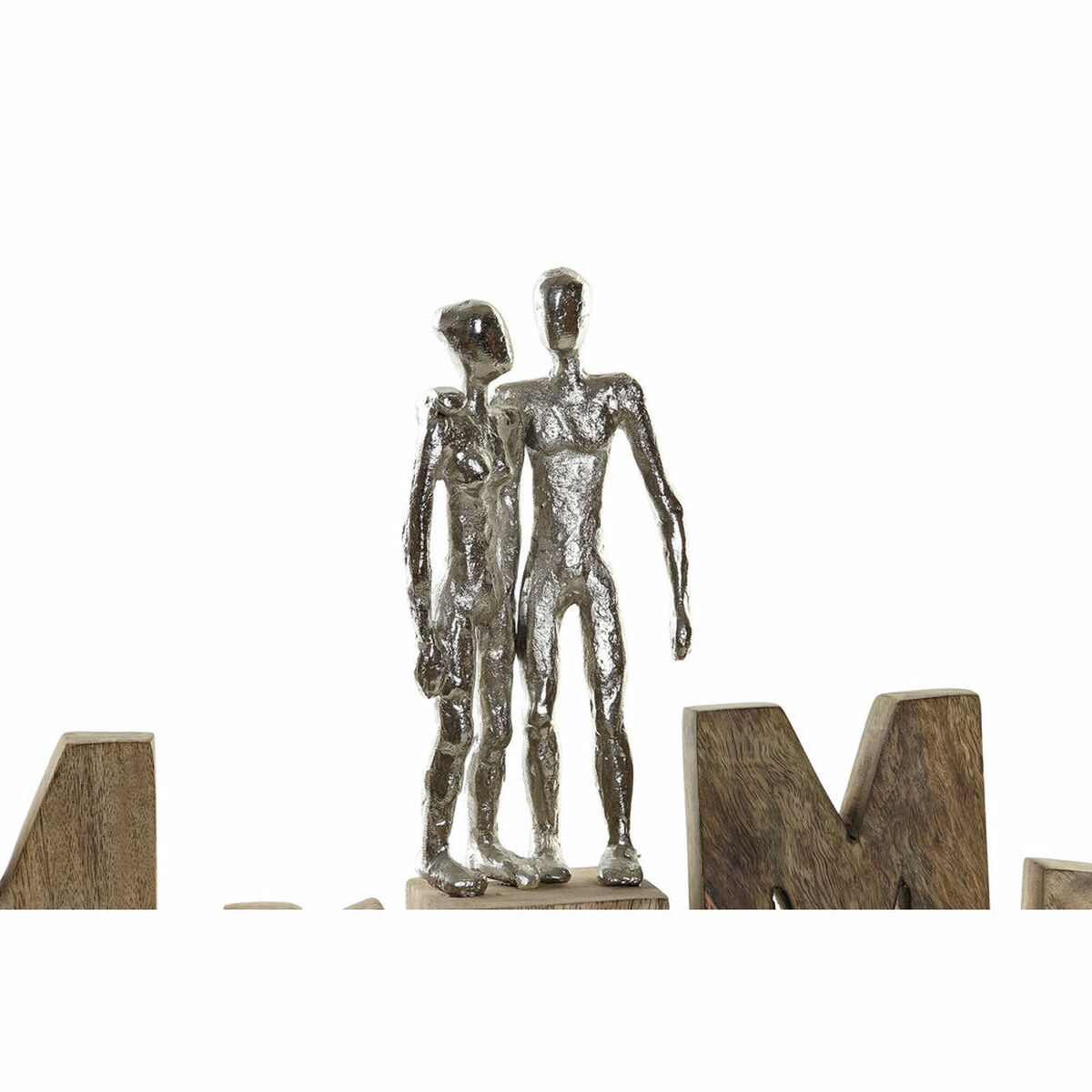 Prydnadsfigur DKD Home Decor Mr & Mrs Silvrig Aluminium (51 x 7,5 x 28 cm) - 6