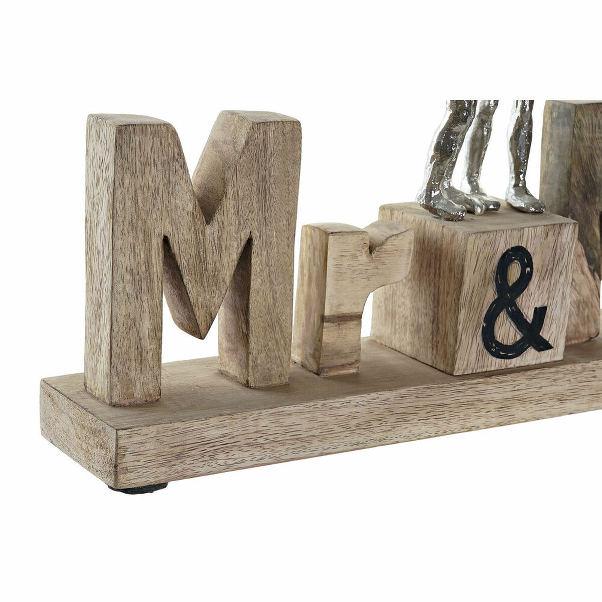 Prydnadsfigur DKD Home Decor Mr & Mrs Silvrig Aluminium (51 x 7,5 x 28 cm) - 5