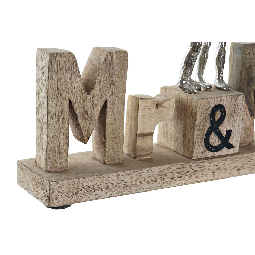 Prydnadsfigur DKD Home Decor Mr & Mrs Silvrig Aluminium (51 x 7,5 x 28 cm) - 2