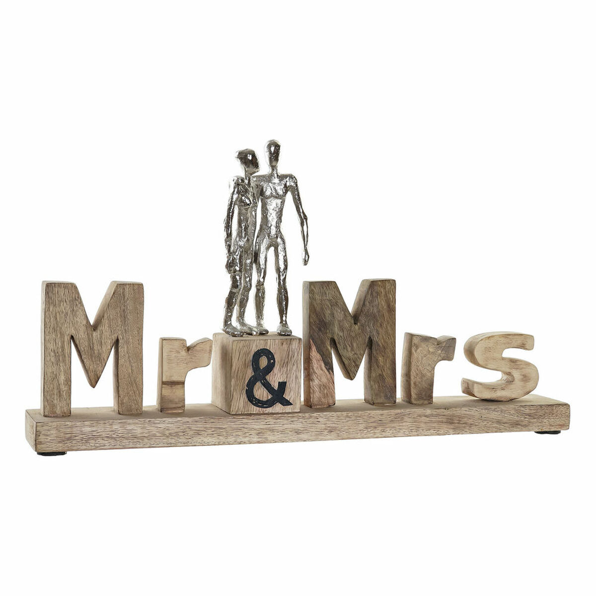 Prydnadsfigur DKD Home Decor Mr & Mrs Silvrig Aluminium (51 x 7,5 x 28 cm) - 4