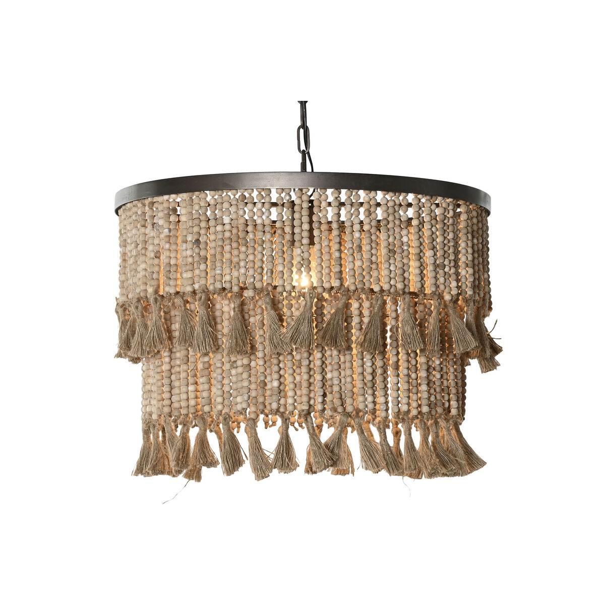 Taklampa Home ESPRIT Brun Naturell Trä Metall 50 W 61 x 61 x 117 cm - 6