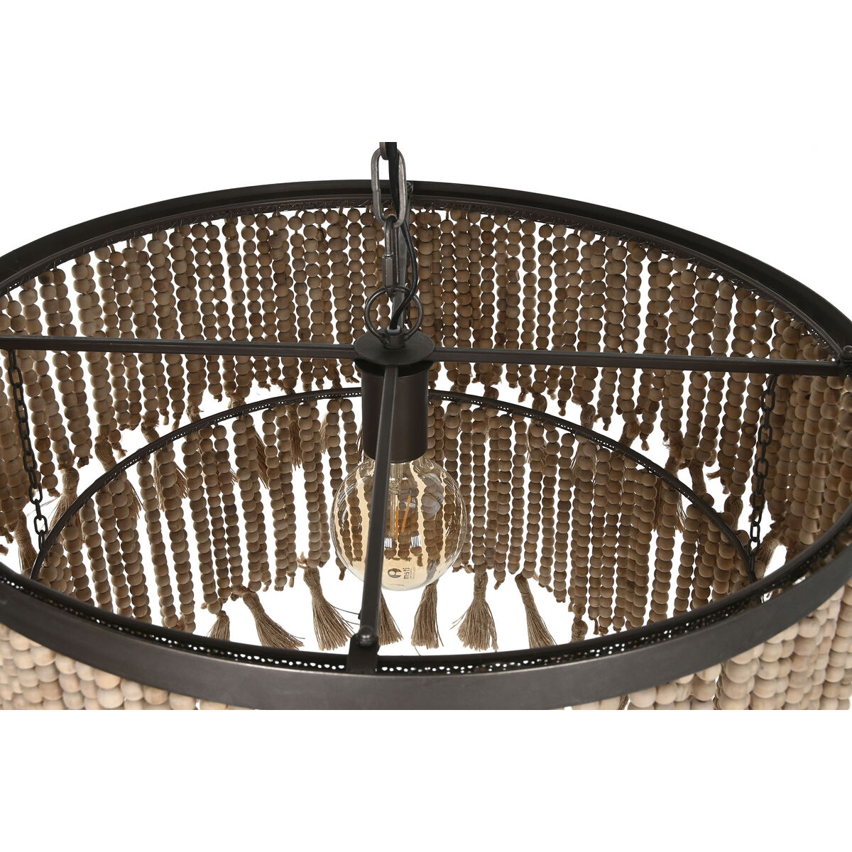 Taklampa Home ESPRIT Brun Naturell Trä Metall 50 W 61 x 61 x 117 cm - 3