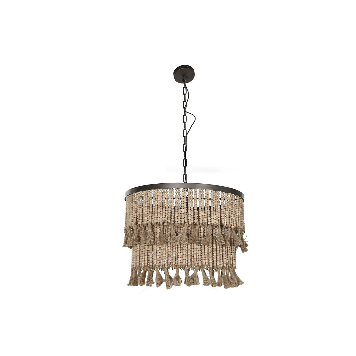 Taklampa Home ESPRIT Brun Naturell Trä Metall 50 W 61 x 61 x 117 cm