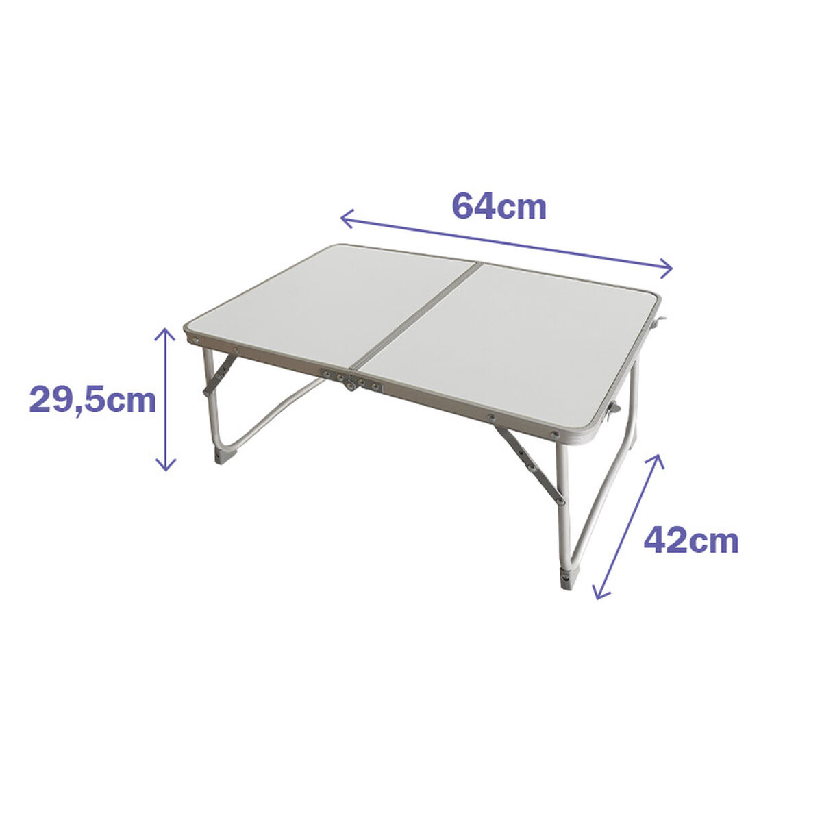 Marbueno Aluminium Hopfällbart Bord D13 Blandade Färger Camping och Strand 64X42X29,5 cm 10440 - 9