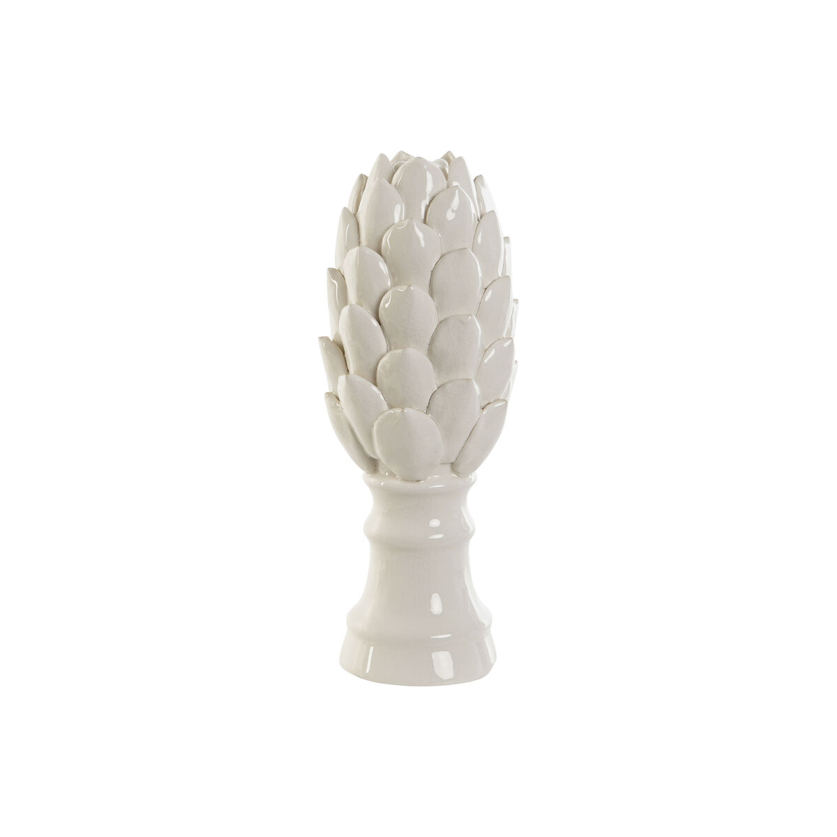 Prydnadsfigur Home ESPRIT Vit Ananas 11 x 11 x 26 cm 11 x 11 x 28 cm