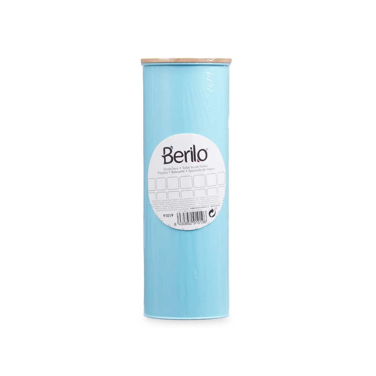 Toalettborste Blå Metall Bambu Plast 9,5 X 27 X 9,5 cm (6 antal) - 5