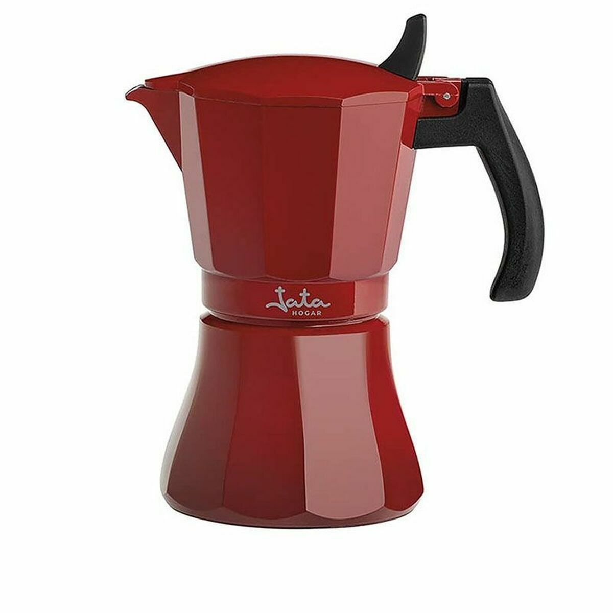 Italiensk Kaffepanna JATA Cafetera de inducción roja vulcano Röd Aluminium 6 Koppar (1 antal)