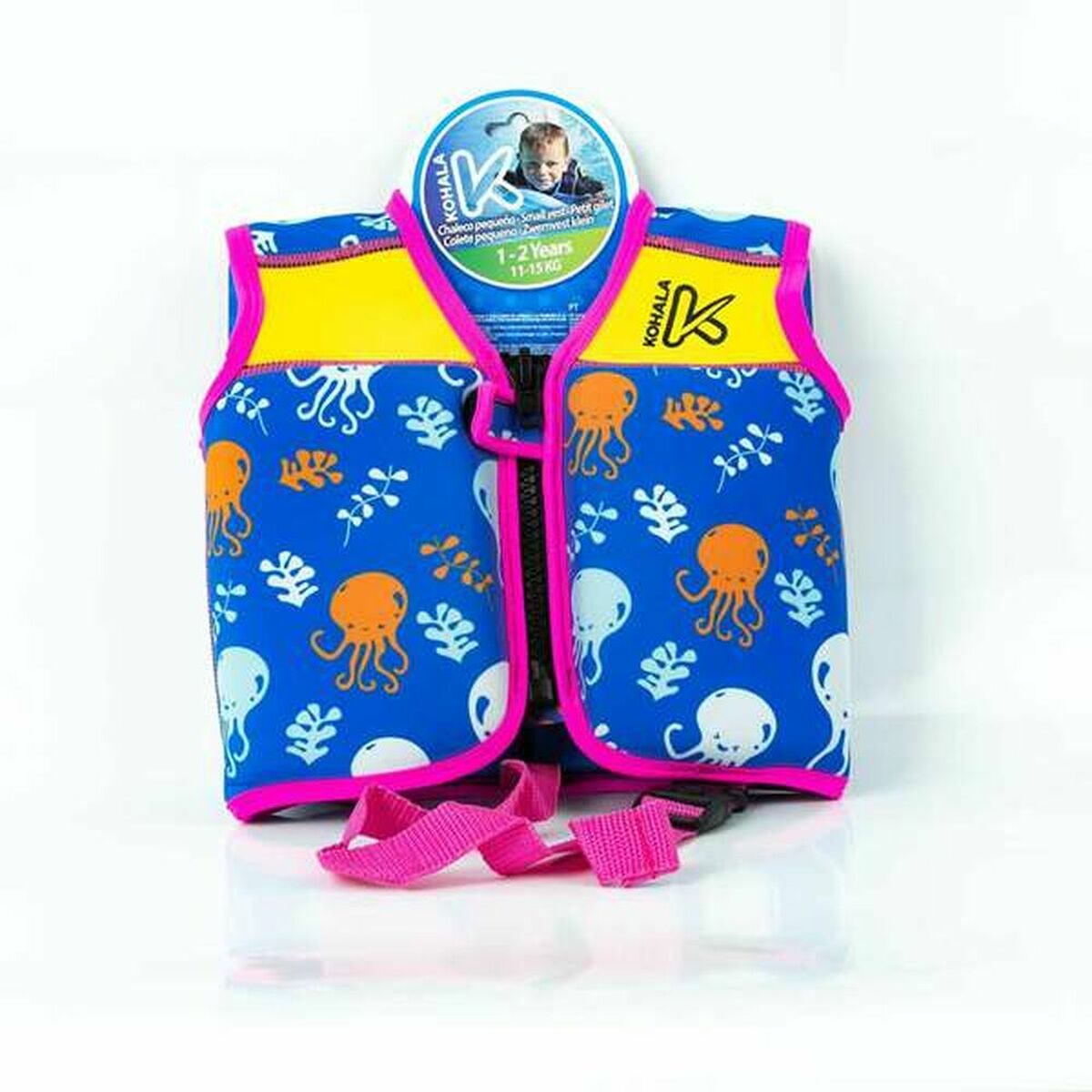 Uppblåsbar badväst Kohala Octopus Rosa 4-5 år - 2