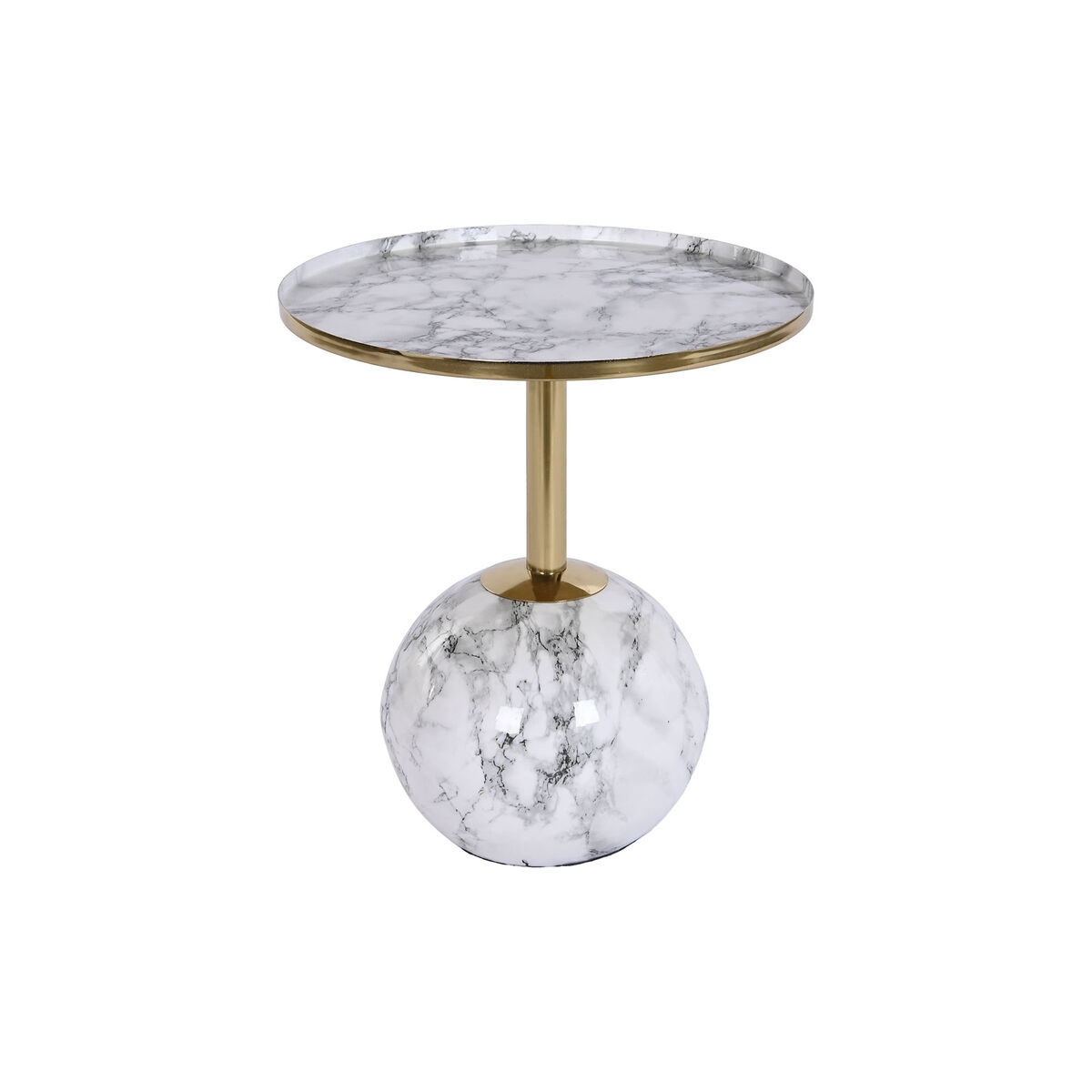 Sidobord DKD Home Decor 41 x 41 x 47 cm Gyllene Vit Järn - 3