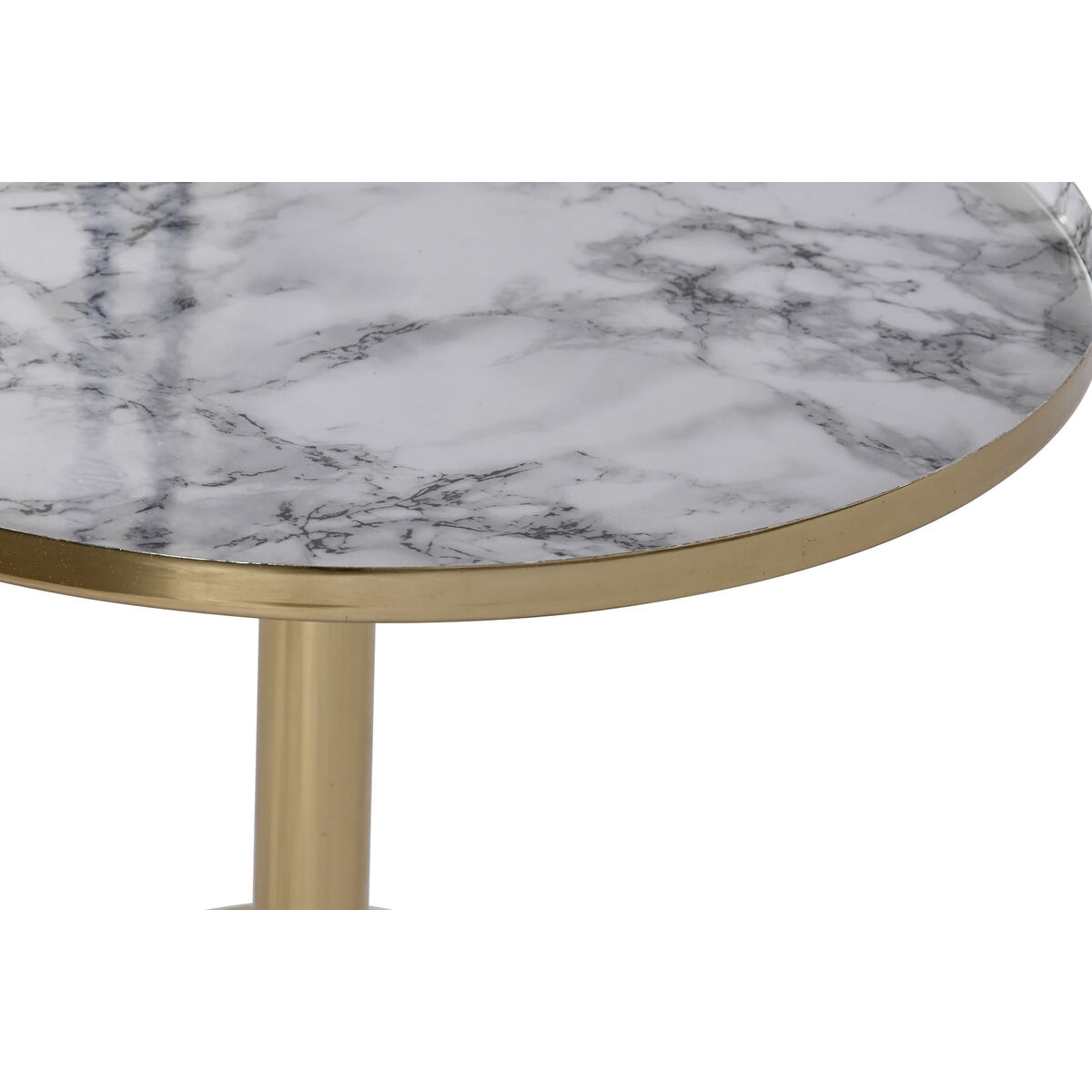 Sidobord DKD Home Decor 41 x 41 x 47 cm Gyllene Vit Järn - 4