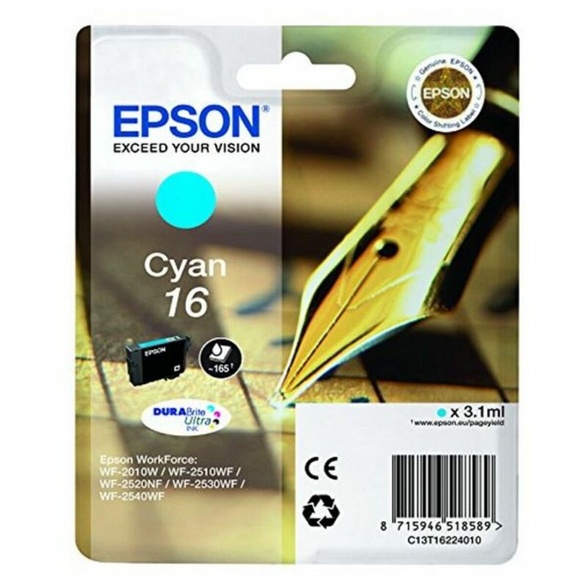 Original Bläckpatron Epson C13T16224012 Turkos - 2