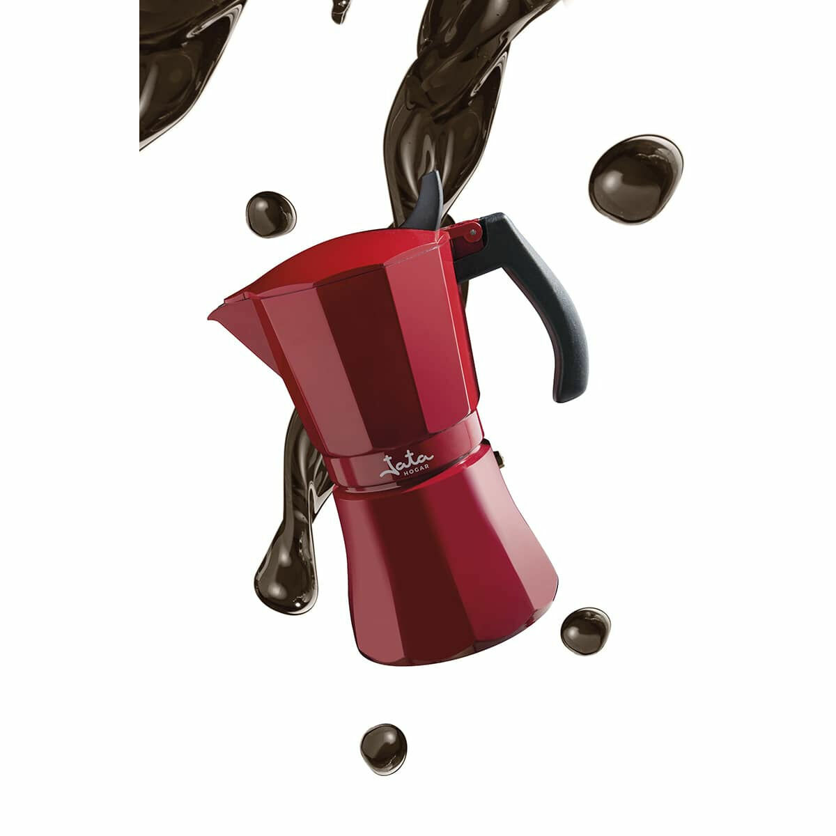 Italiensk Kaffepanna JATA Cafetera de inducción roja vulcano Röd Aluminium 12 Csészék (1 antal) - 3