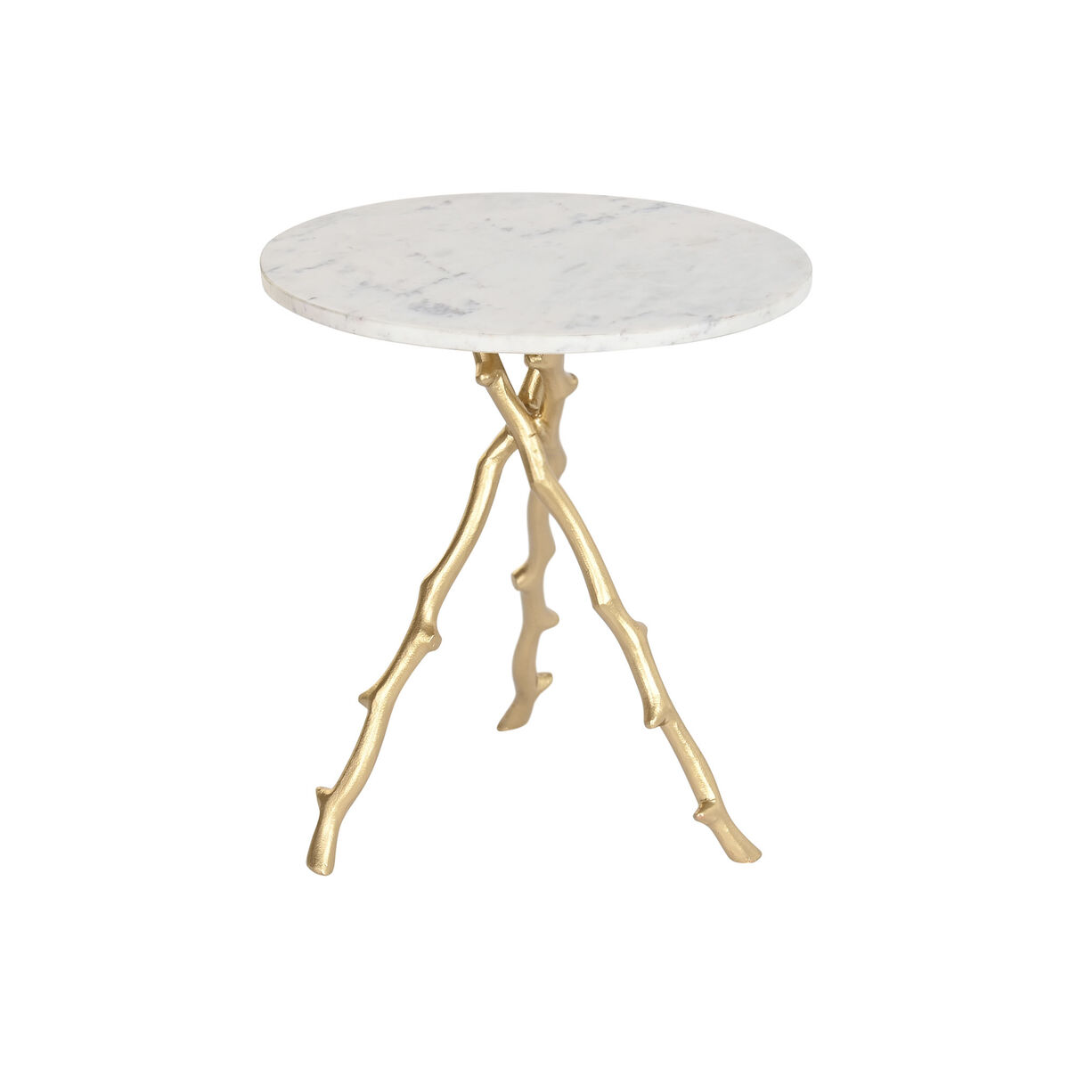 Sidobord DKD Home Decor Gyllene Vit Marmor Järn 45 x 45 x 50 cm