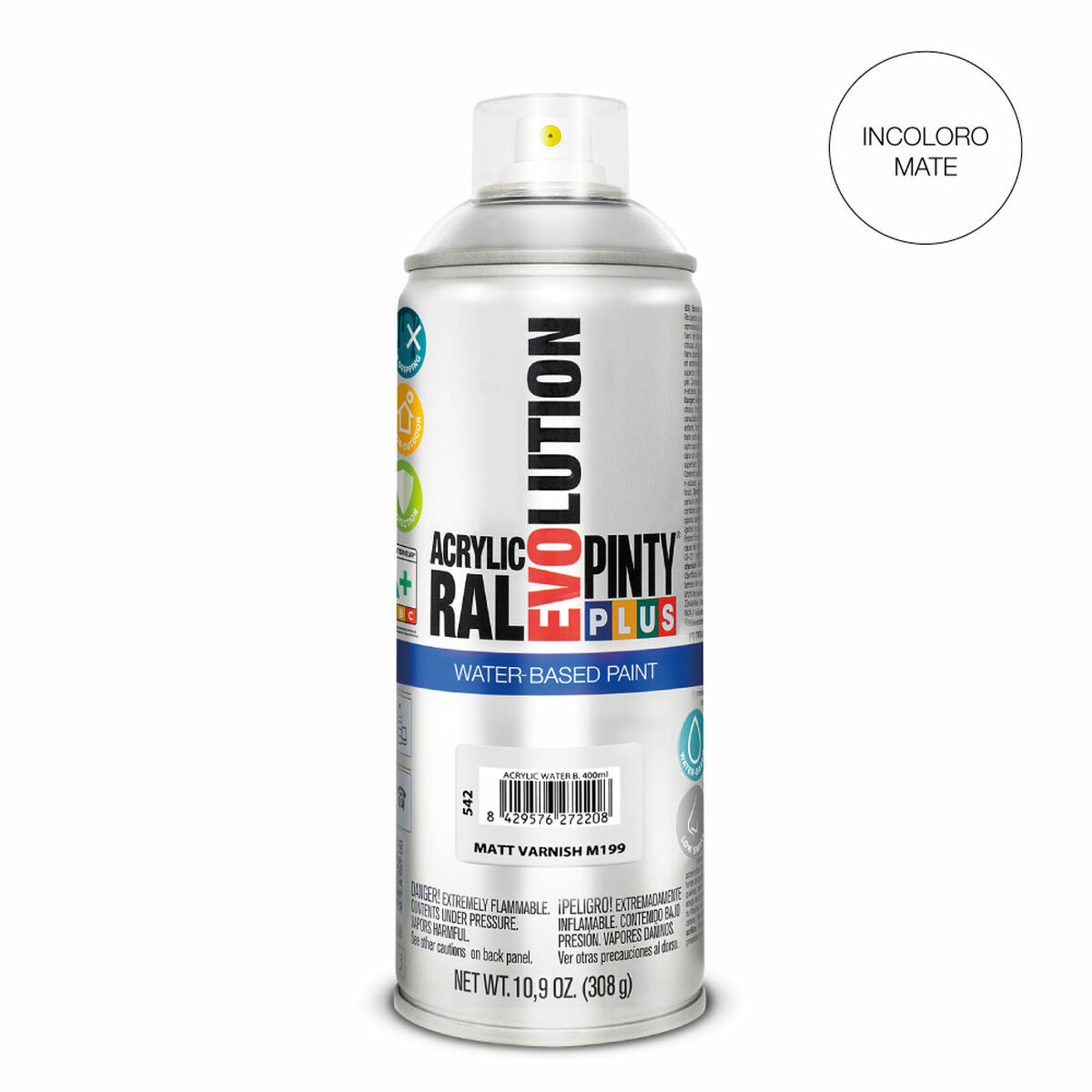 Lacksprej Pintyplus Evolution M199 Matt Vattenbaserat 400 ml Ofärgad - 2