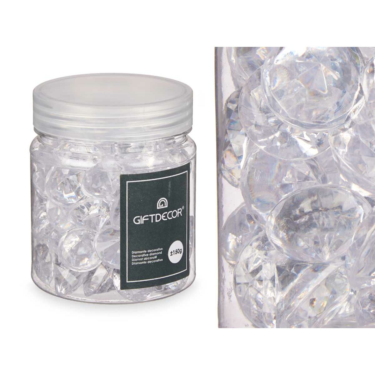 Dekorativa stenar Gift Decor Transparent 150 g Diamant (16 antal) - 3