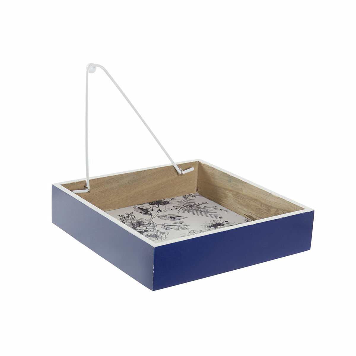 Servetthållare DKD Home Decor Metall Vit Marinblå Trä MDF (2 pcs) - 3
