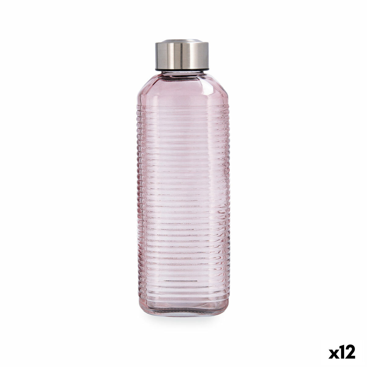 Vattenflaska Quid Velvet Rosa Glas 1 L (12 antal)
