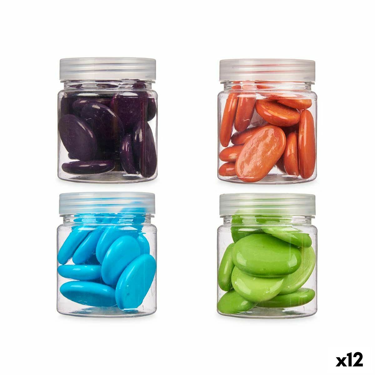 Dekorativa stenar Gift Decor Blå Grön Purpur Orange 280 g (12 antal) - 3